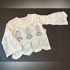 Altar’d State White Crocheted Lace Blouse